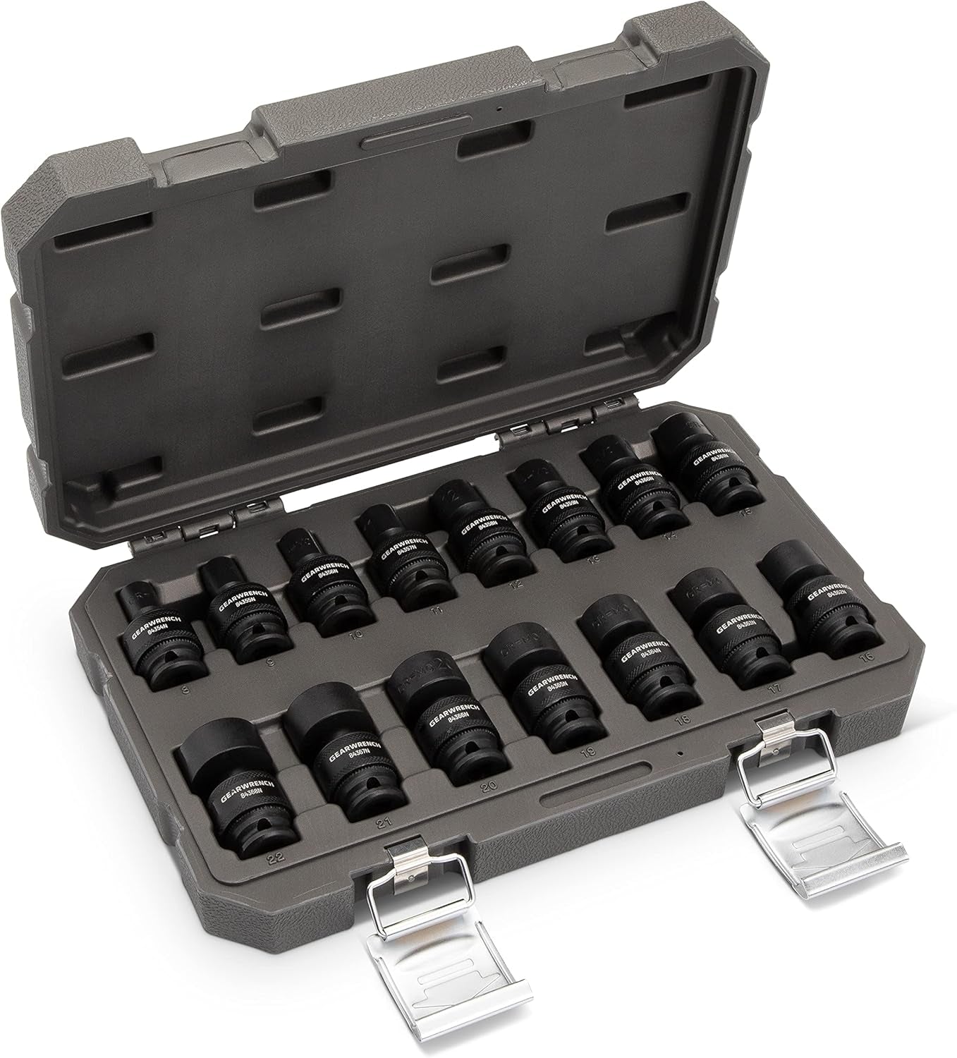 13 Pc. 1/2" Drive 6 Pt. Standard Universal Impact Socket Set, SAE - 84938N