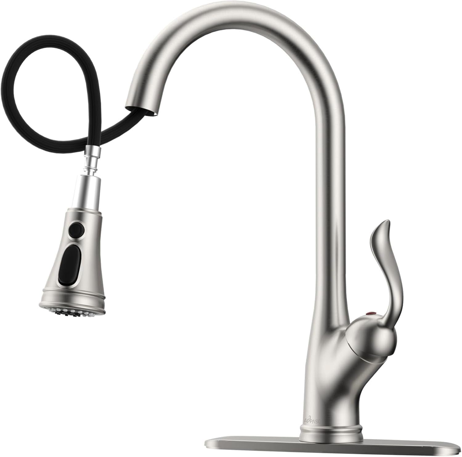 Pull down Kitchen Faucet with Sprayer Oil Rubbed Bronze, Single Handle One Hole High Arc Pull Out Spray Head Kitchen Sink Faucet with Deck Plate
