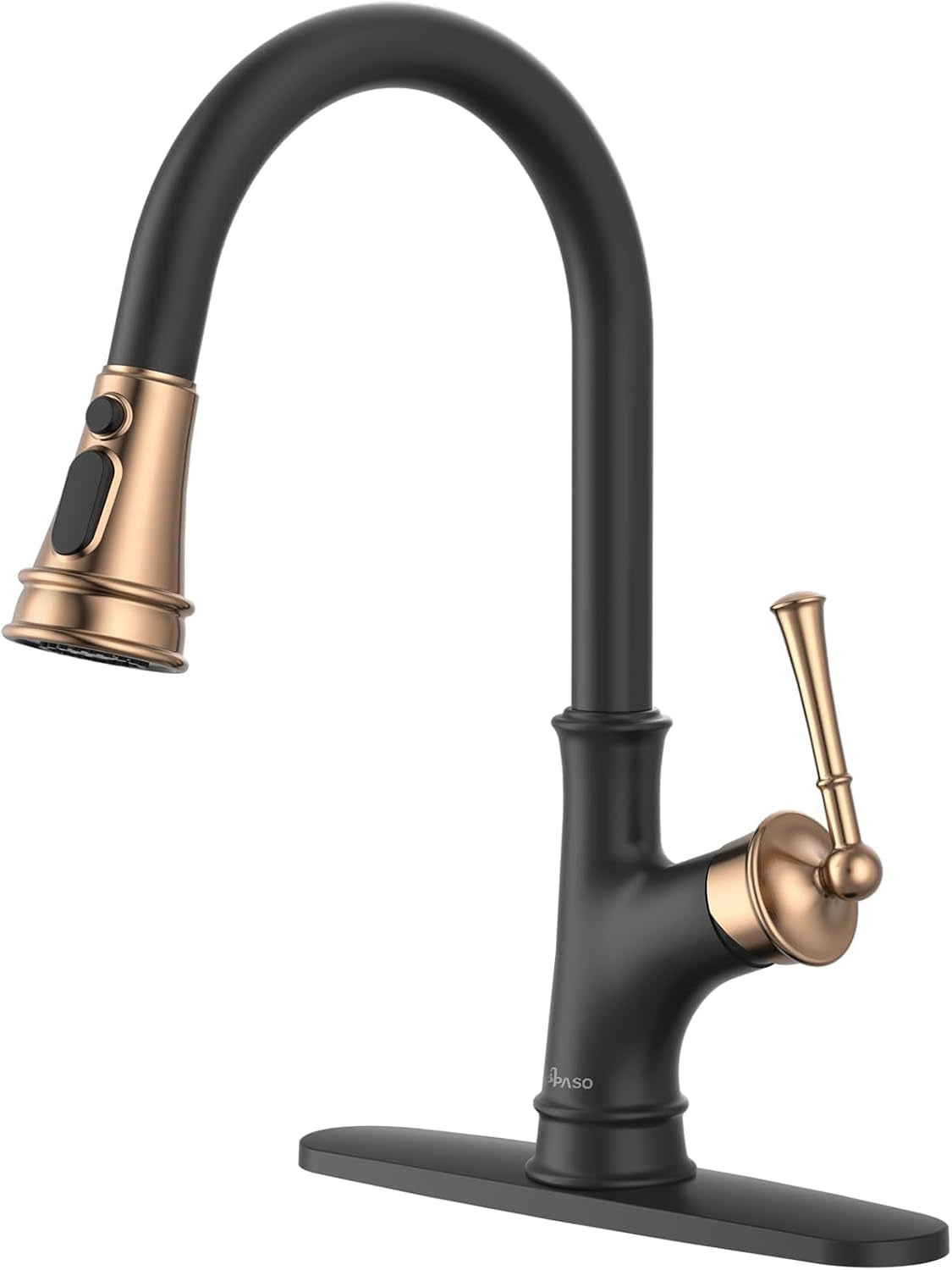 Pull down Kitchen Faucet with Sprayer Oil Rubbed Bronze, Single Handle One Hole High Arc Pull Out Spray Head Kitchen Sink Faucet with Deck Plate