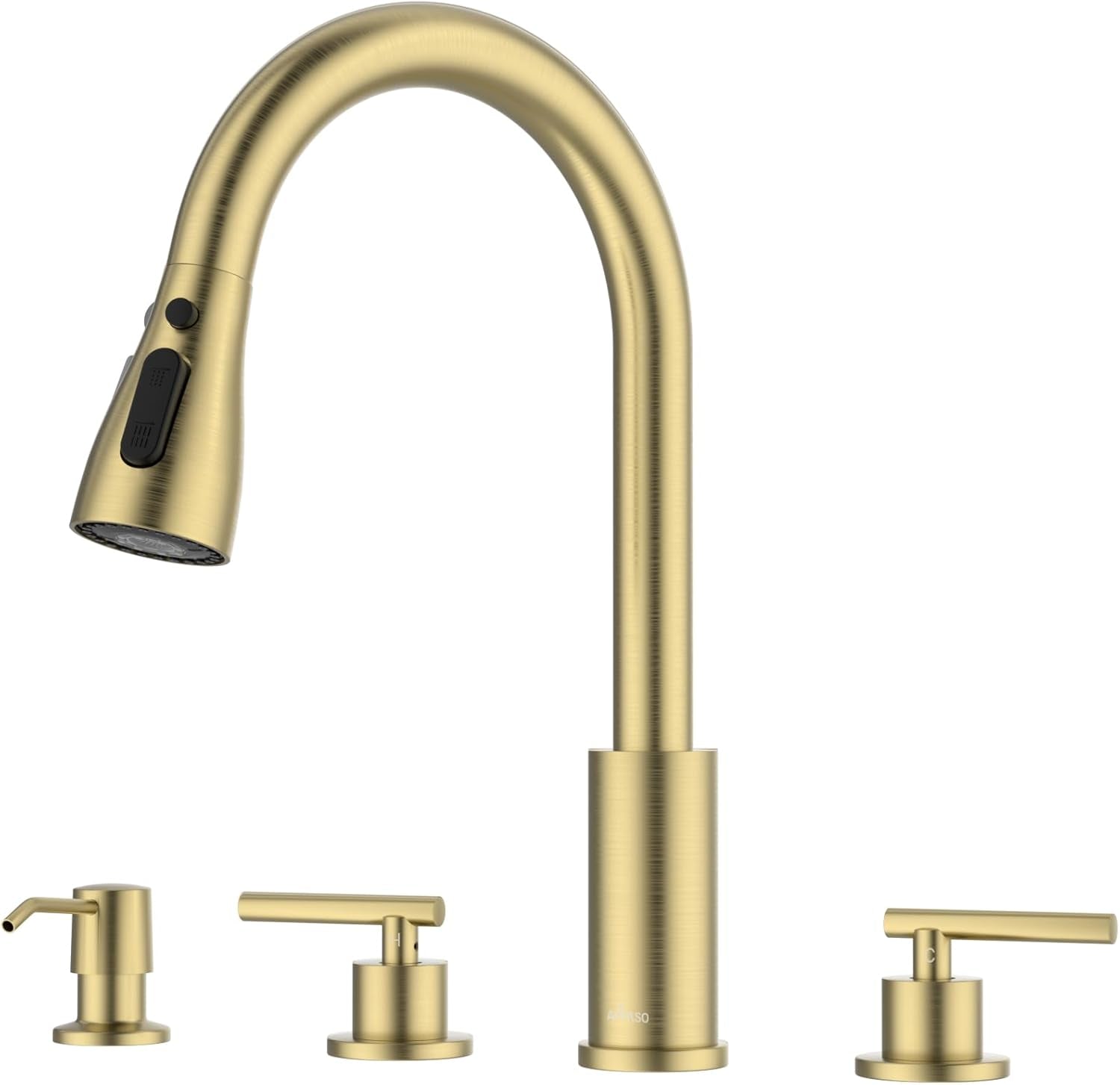 Pull down Kitchen Faucet with Sprayer Oil Rubbed Bronze, Single Handle One Hole High Arc Pull Out Spray Head Kitchen Sink Faucet with Deck Plate