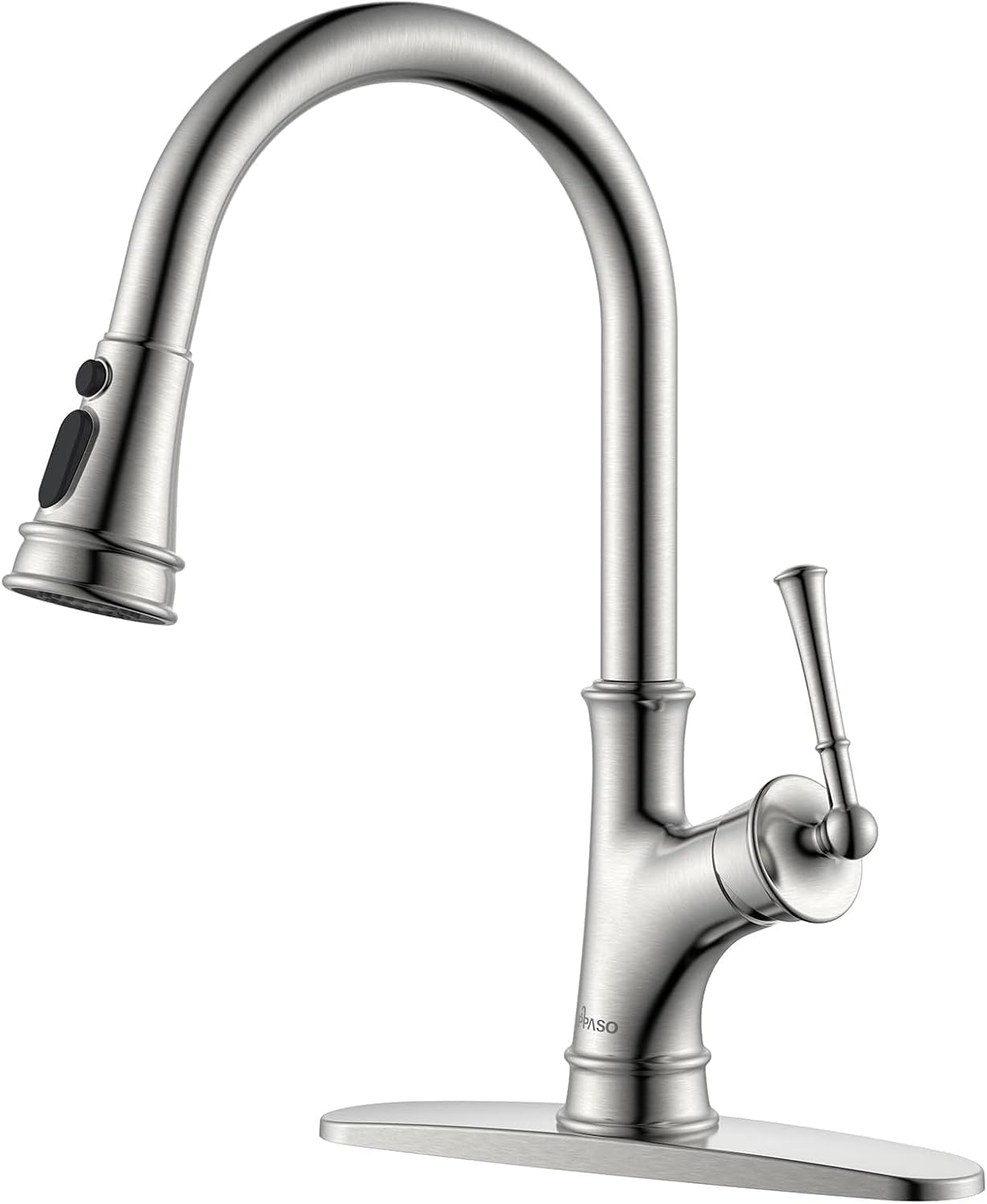 Pull down Kitchen Faucet with Sprayer Oil Rubbed Bronze, Single Handle One Hole High Arc Pull Out Spray Head Kitchen Sink Faucet with Deck Plate