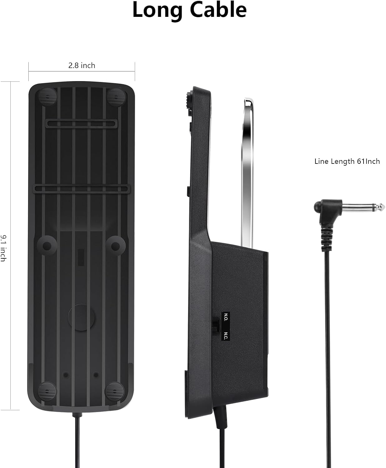 Sustain Pedal, Sustain Pedal for Keyboard Universal, Premium Piano Pedal for Keyboard with Polarity Switch for MIDI Keyboards, Digital Pianos, Yamaha, Casio and More, 1/4'' Input Plug by
