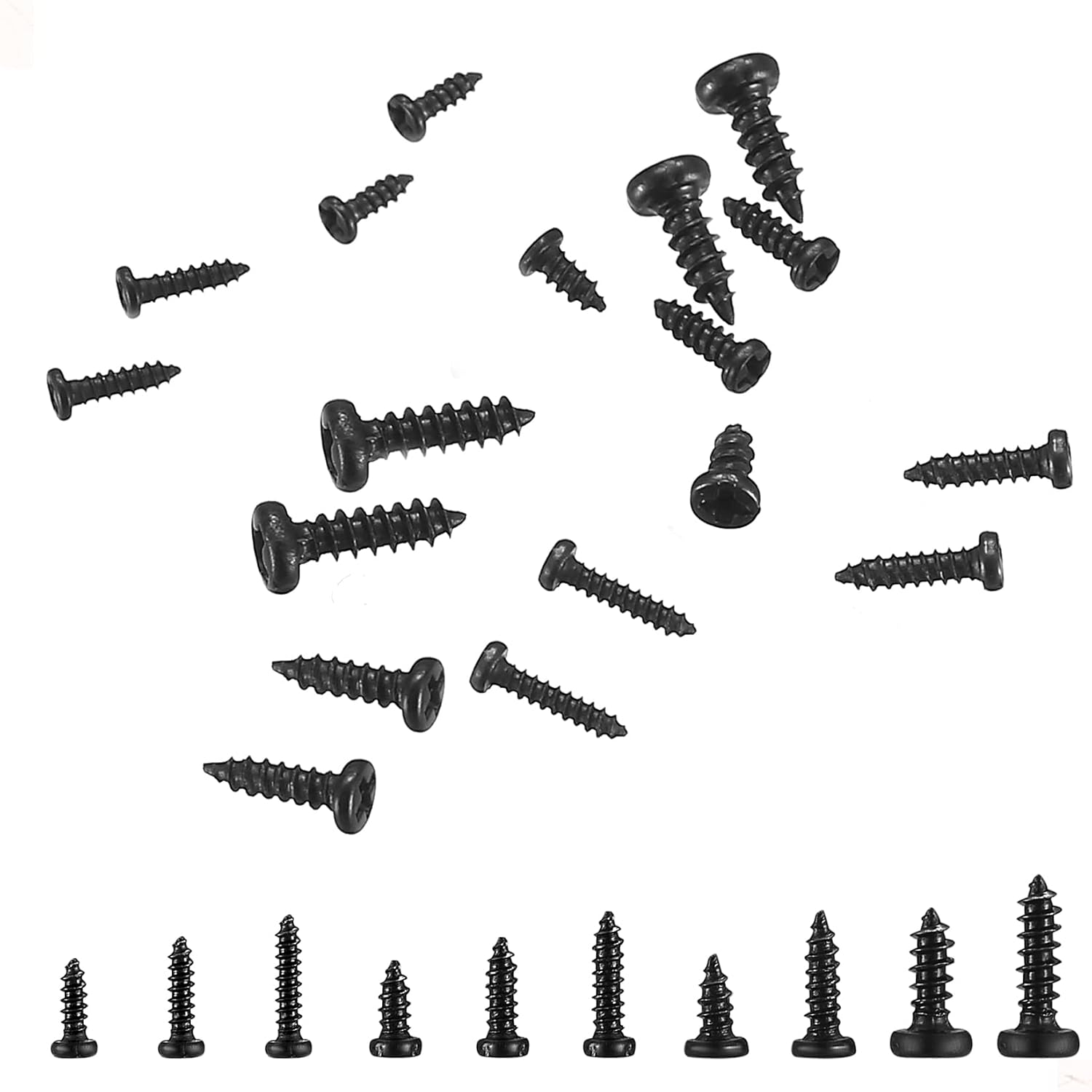 1000 Pcs Small Pan Head Screws Assortment Kit, Micro Tiny Electronic Self-Tapping Machine Screws for Glasses Watches Phone Electronic Repair