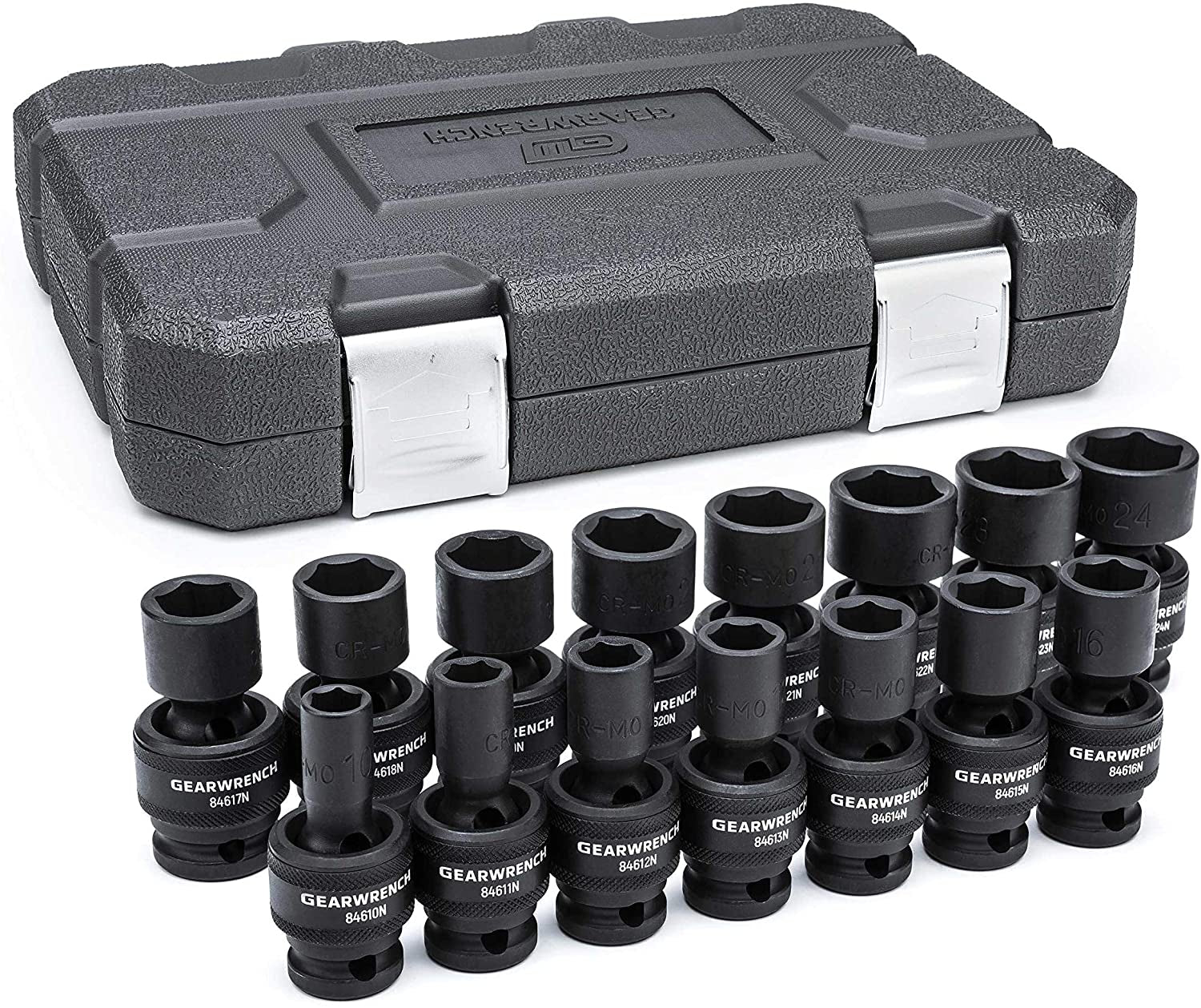 13 Pc. 1/2" Drive 6 Pt. Standard Universal Impact Socket Set, SAE - 84938N