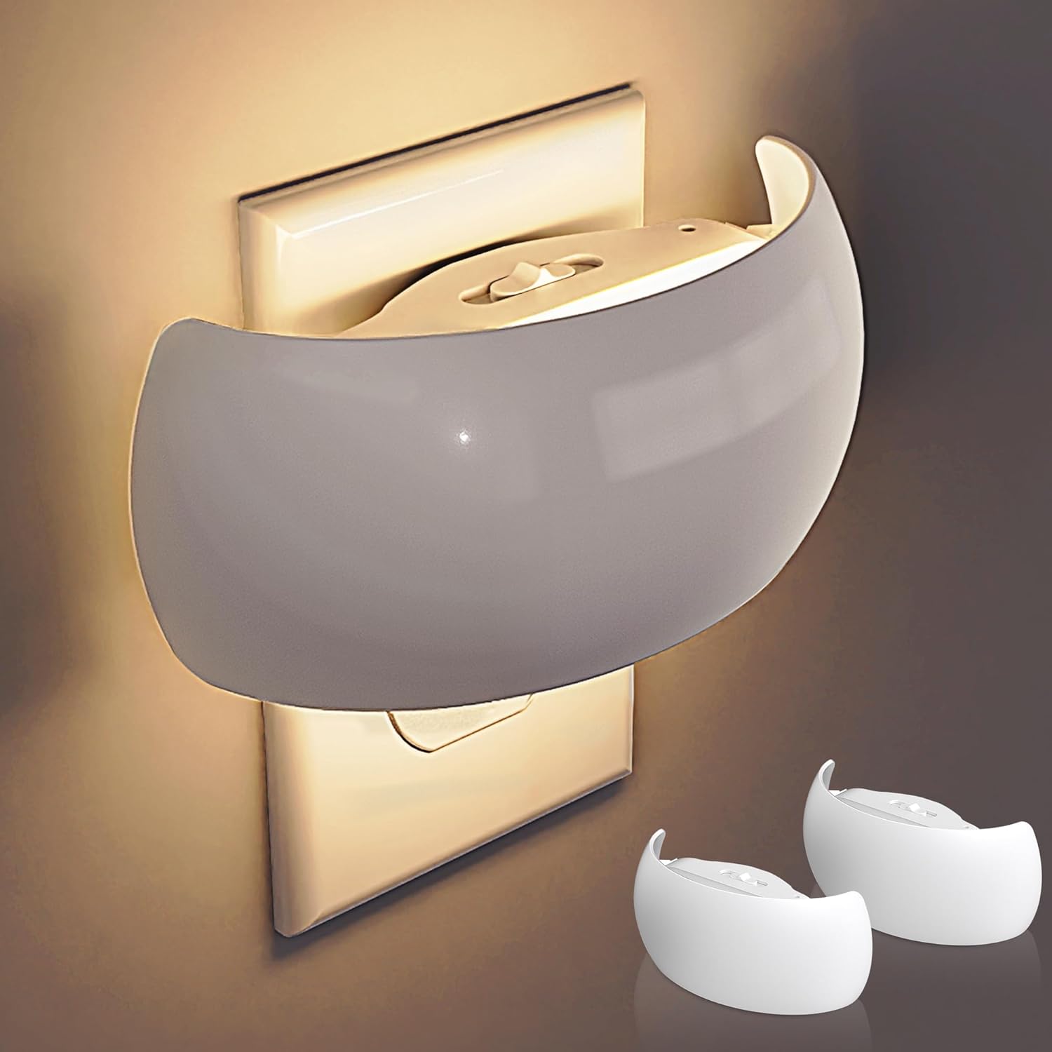 Bright Night Light, Night Lights Plug into Wall, 0-250LM LED Night Light, Dusk to Dawn Sensor, 2W Dimmable Nightlight, Soft White 3000K for Bathroom, Hallway, Bedroom, Adults, Stairway
