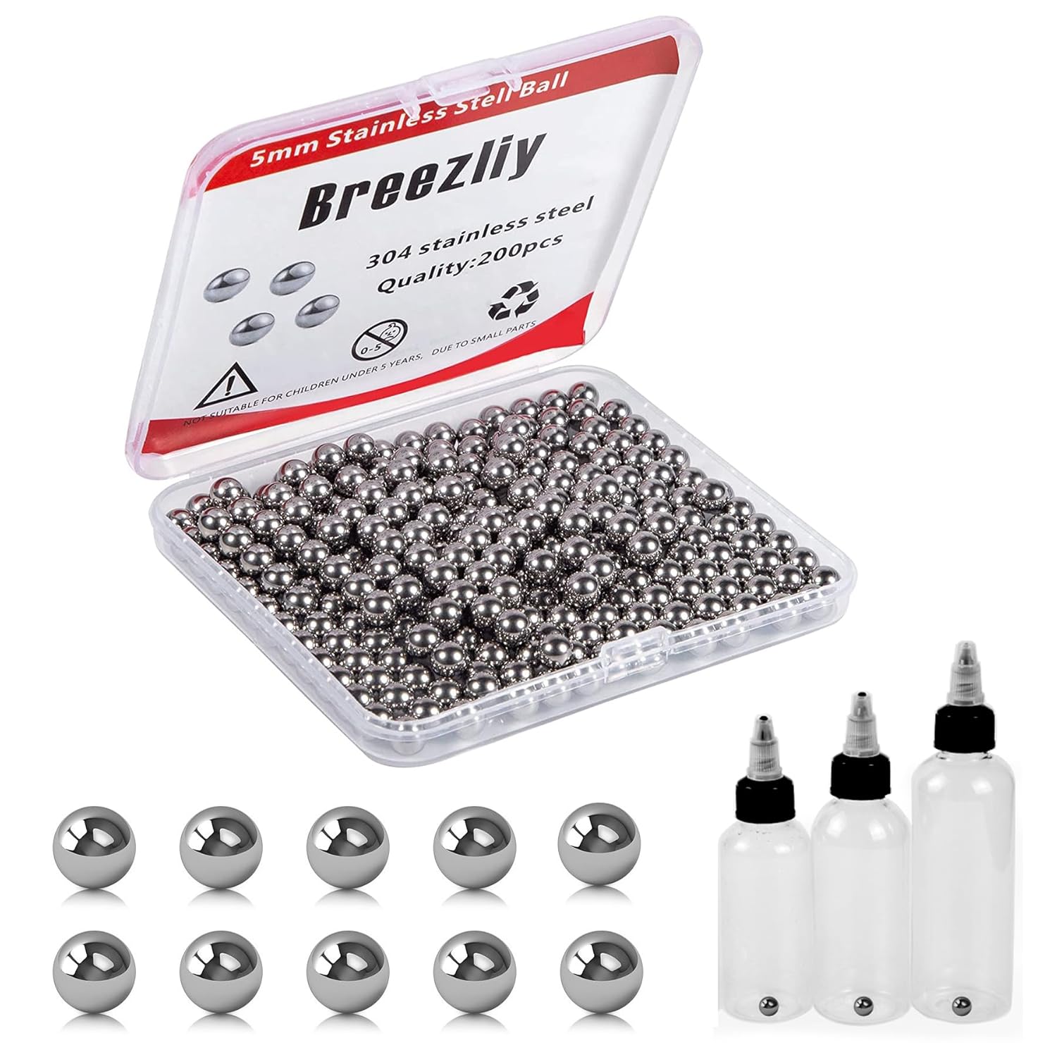 600 Piece 6 Sizes Assorted Loose Bicycle Bearing Balls 1/4" 7/32" 3/16" 5/32" 1/8" and 3/32"
