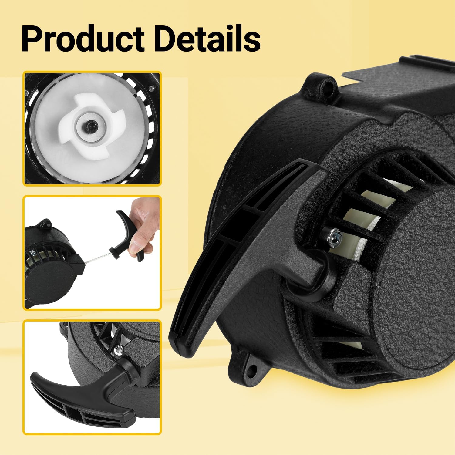 Alloy Recoil Pull Starter Compatible with SYX Moto 50Cc Dirt Bike 47Cc 49Cc 2 Stroke SSR SX50 Apollo Coolster QG-50 Xpro Holeshot Hawk DRX Mini Kids Pit Pocket ATV Quad 4 Wheeler Parts