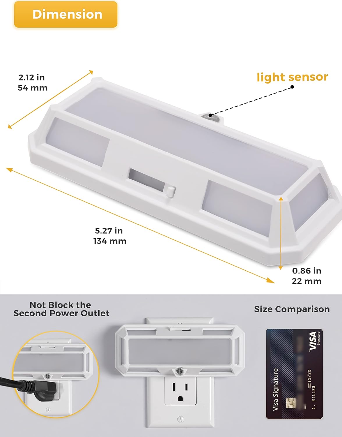 Bright Night Light, Night Lights Plug into Wall, 0-250LM LED Night Light, Dusk to Dawn Sensor, 2W Dimmable Nightlight, Soft White 3000K for Bathroom, Hallway, Bedroom, Adults, Stairway