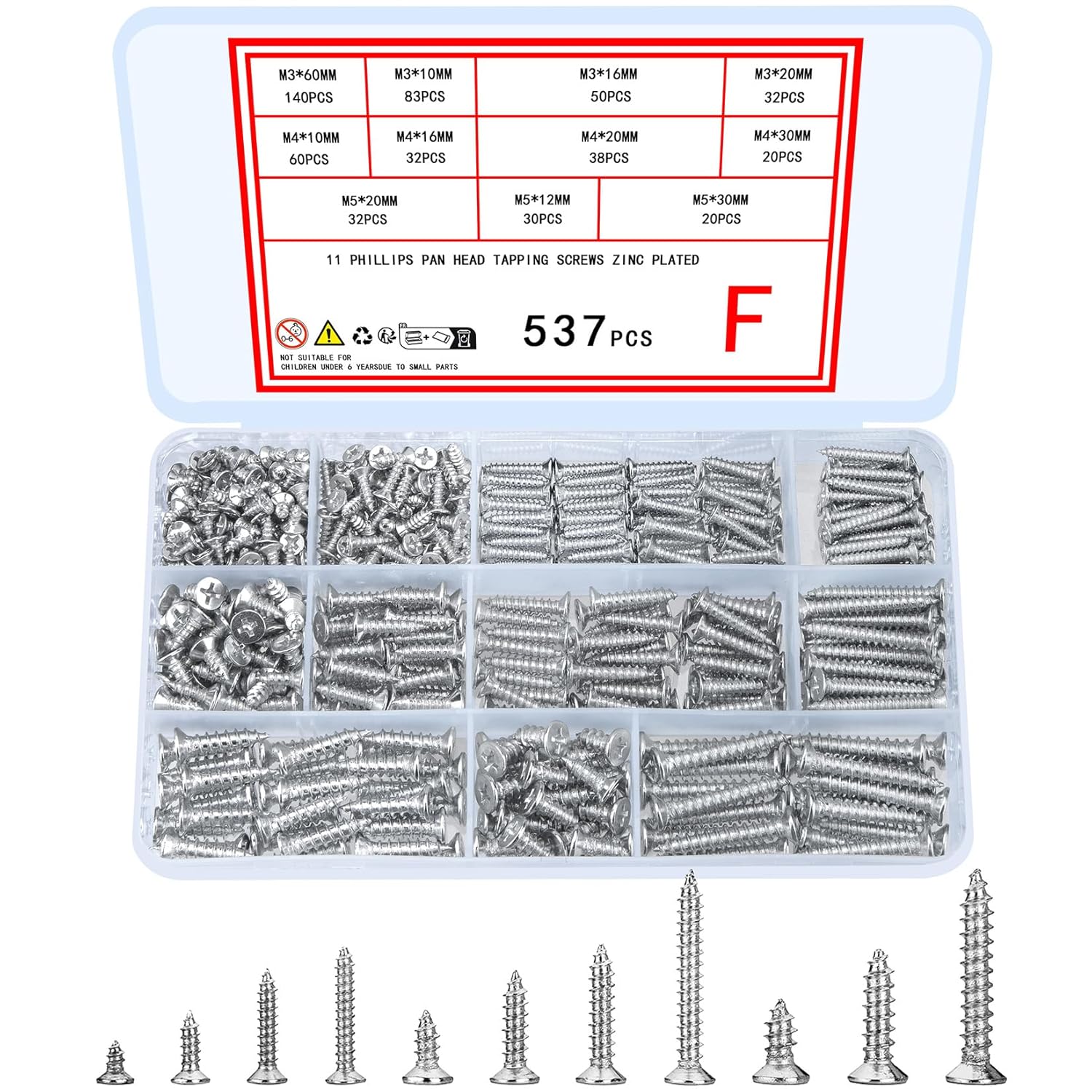 1000 Pcs Small Pan Head Screws Assortment Kit, Micro Tiny Electronic Self-Tapping Machine Screws for Glasses Watches Phone Electronic Repair