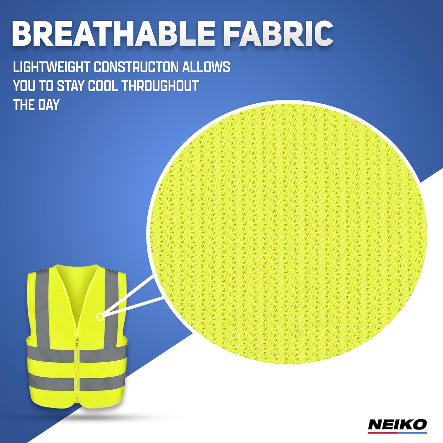 High Visibility Safety Vest ANSI Class 2, No Pocket