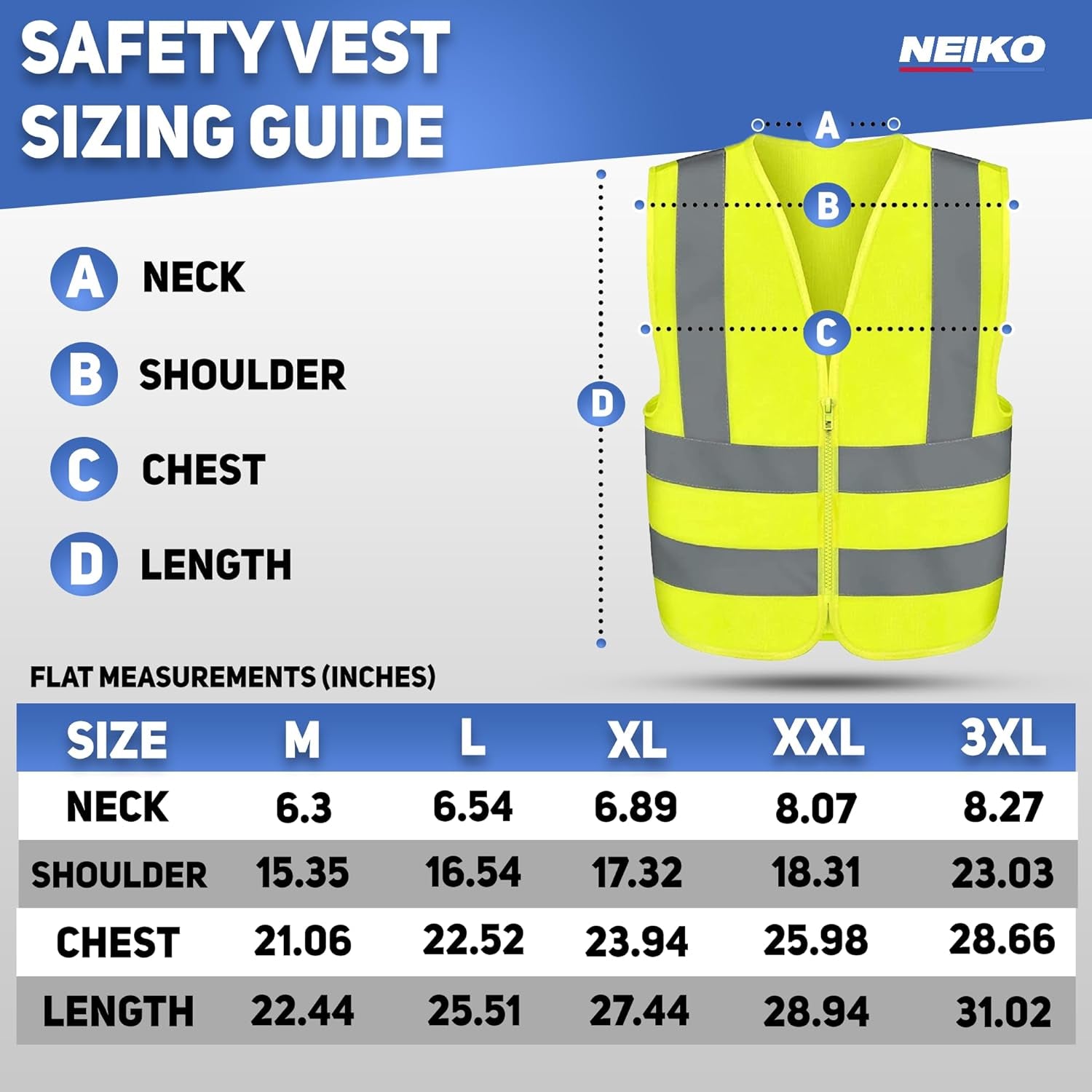 High Visibility Safety Vest ANSI Class 2, No Pocket