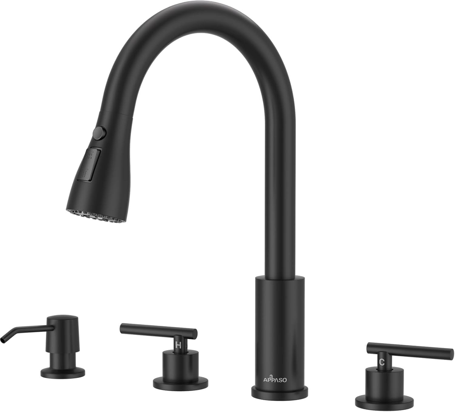 Pull down Kitchen Faucet with Sprayer Oil Rubbed Bronze, Single Handle One Hole High Arc Pull Out Spray Head Kitchen Sink Faucet with Deck Plate