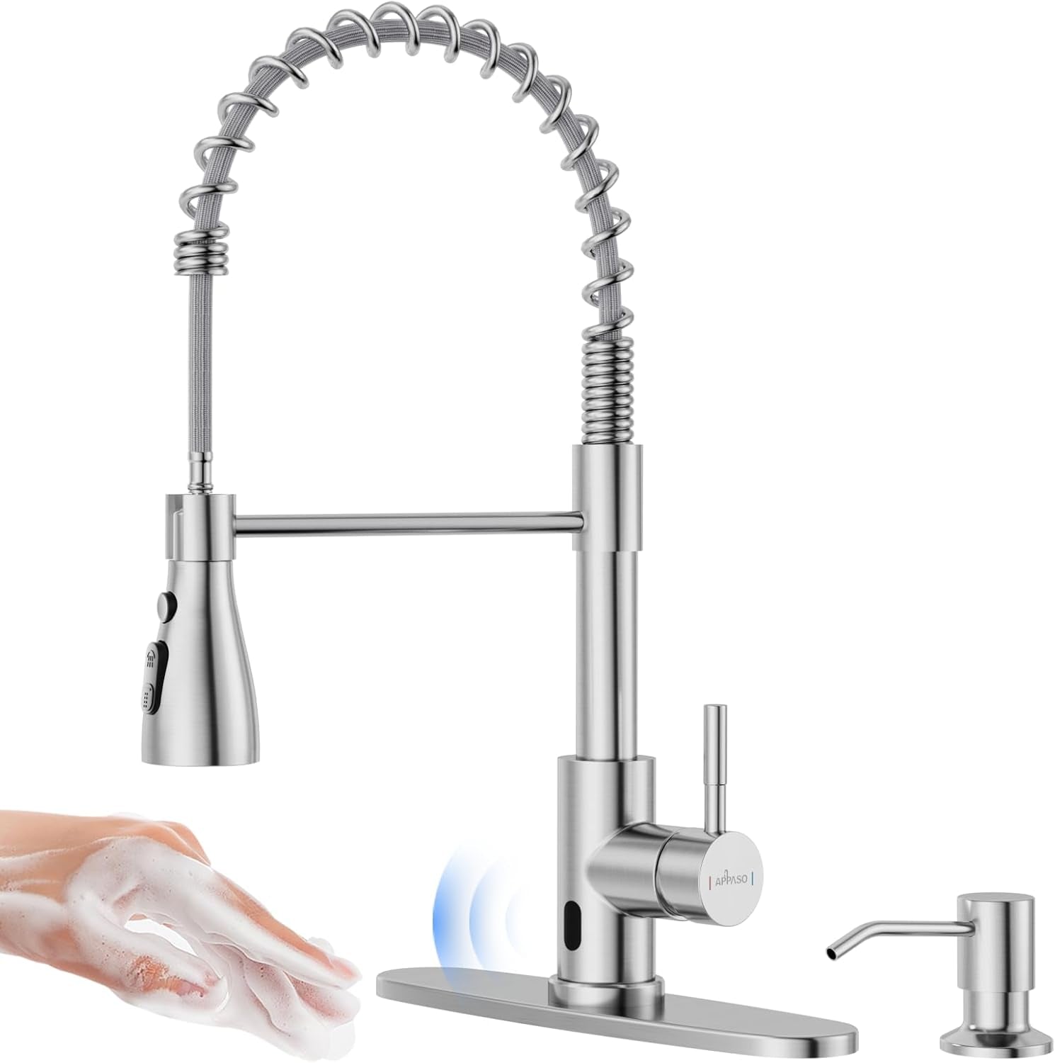 Pull down Kitchen Faucet with Sprayer Oil Rubbed Bronze, Single Handle One Hole High Arc Pull Out Spray Head Kitchen Sink Faucet with Deck Plate
