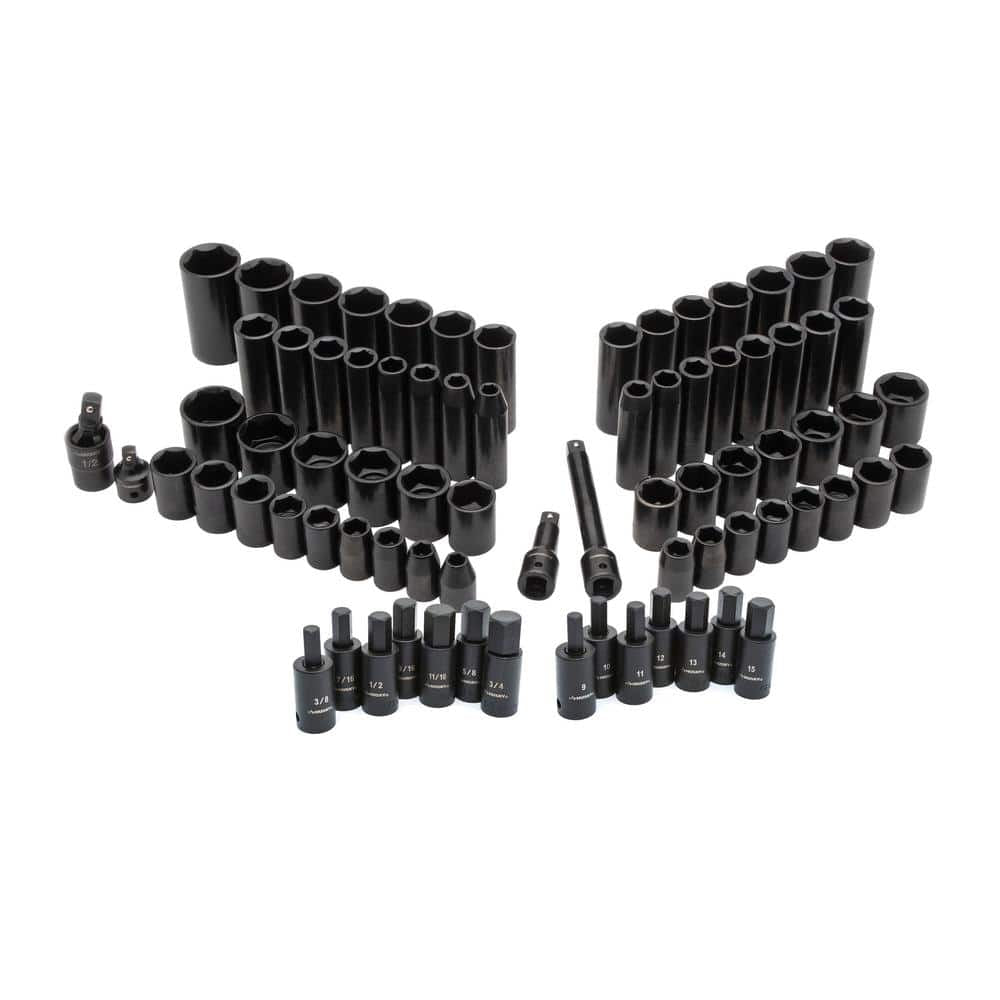 1/2 In. Drive Sae/Metric Impact Socket Set (64-Piece)