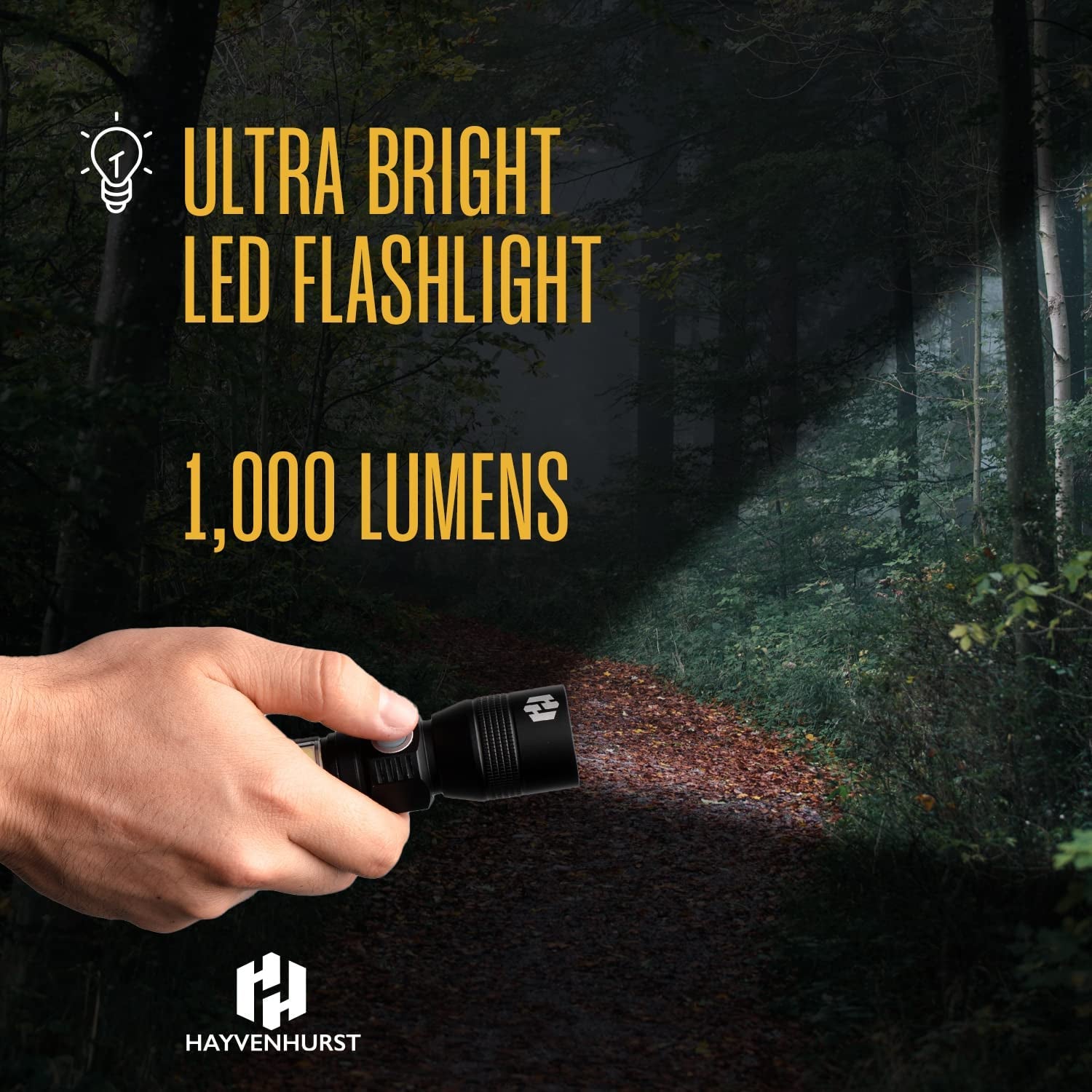LED Flashlight - EDC Flashlight - Tactical Flashlight - 3 in 1 Lightweight, Compact and Rechargeable Pocket Flashlight with Lavish Black Body for Emergency Power Outage