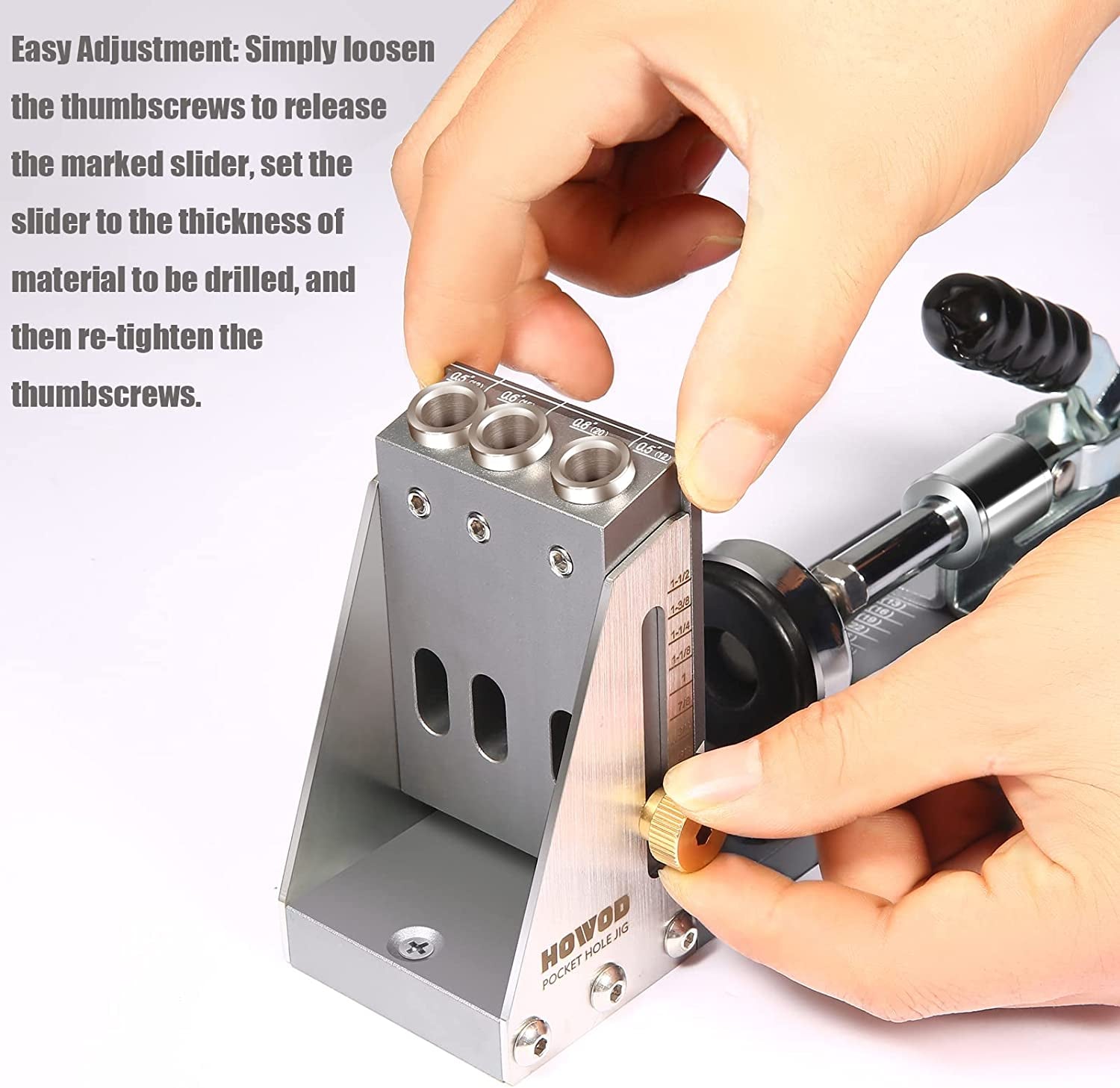 Pocket Hole Jig Kit, Professional and Upgraded All-Metal Pocket Screw Jig.