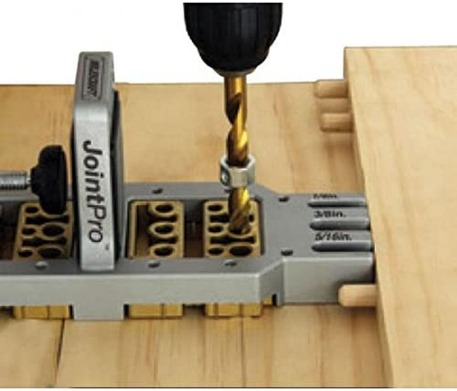 Milescraft 1311 Joint Pro Professional, Self-Clamping All Steel Doweling Jig - Quality - Includes 4 Guide Bushings for 1/4 In., 5/16 In. and 3/8 In. Dowels,Silver