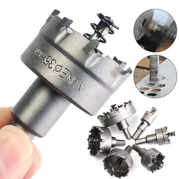 6pcs 22mm-65mm Stainless Steel Carbide Tip Metal Alloy Drill Bits Hole Saw Cutter Set