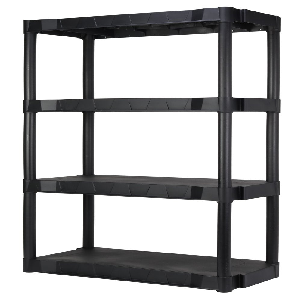 Hyper Tough 13.88"D X 30"W X 56.2"H 4 Shelf Plastic Garage Shelves, Black