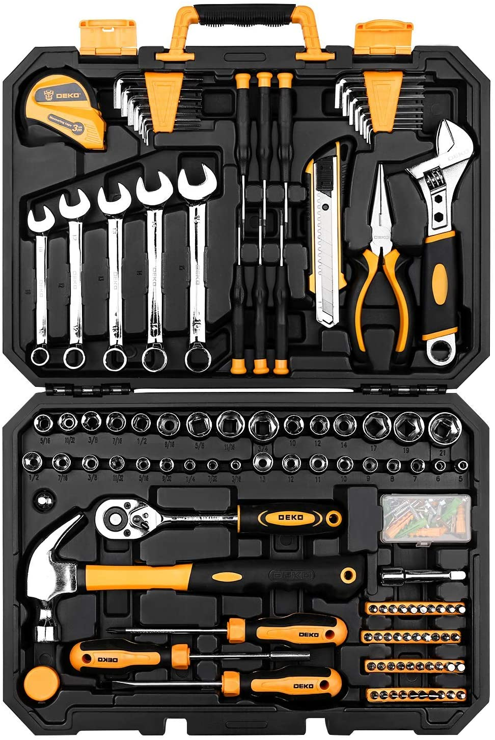 158 Piece Tool Set-General Household Hand Tool Kit,Auto Repair Tool Set, with Plastic Toolbox Storage Case