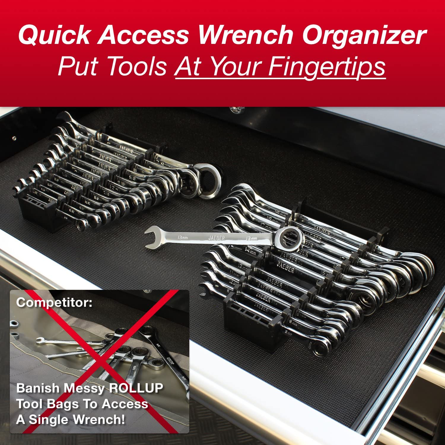 24Pc IN/MM TIGHTSPOT Ratcheting Wrench Set - MASTER SET Including Inch & Metric with Quick Access Wrench Organizer - Our Standard in Combination Wrench Sets from Gear to Tip