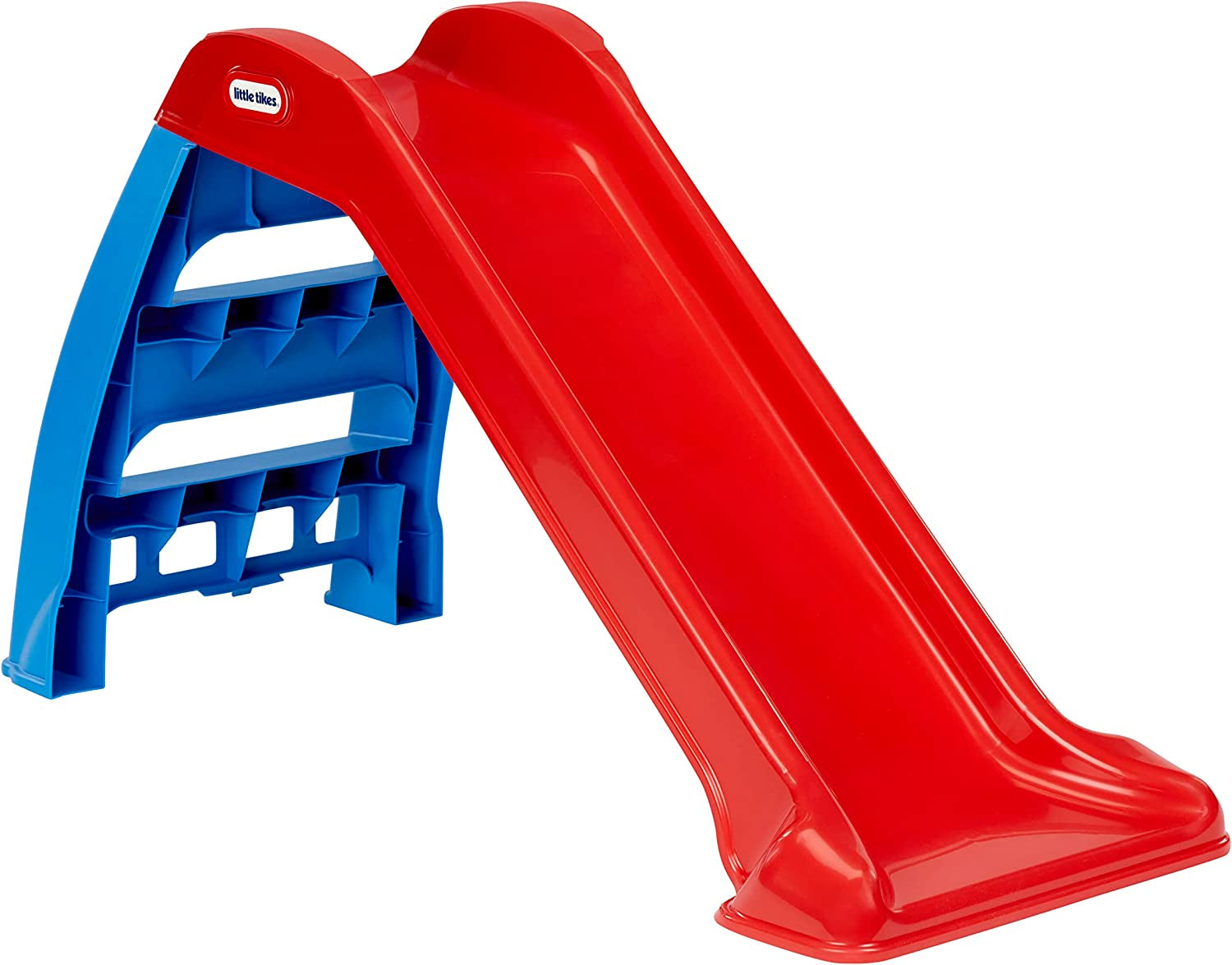 Little Tikes First Slide Toddler Slide, Easy Set up Playset for Indoor Outdoor Backyard, Easy to Store, Safe Toy for Toddler, Slip and Slide for Kids (Red/Blue), 39.00''L X 18.00''W X 23.00''H