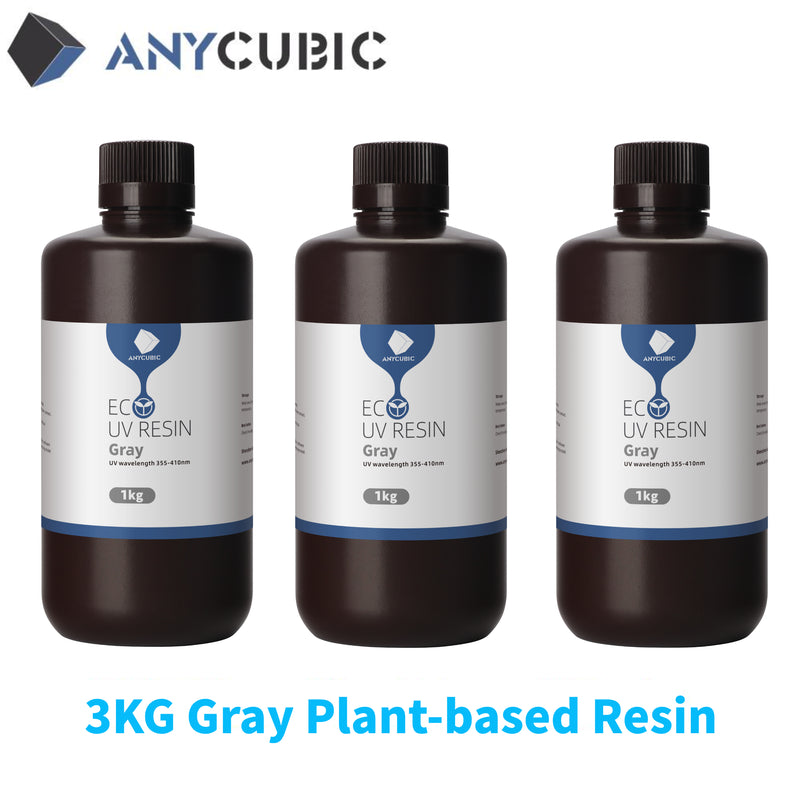 3D Printer Resin with Low Odor and Safety, 405Nm UV Eco Plant-Based Rapid Resin with High Precision and Quick Curing for LCD 3D Printing,500G Grey