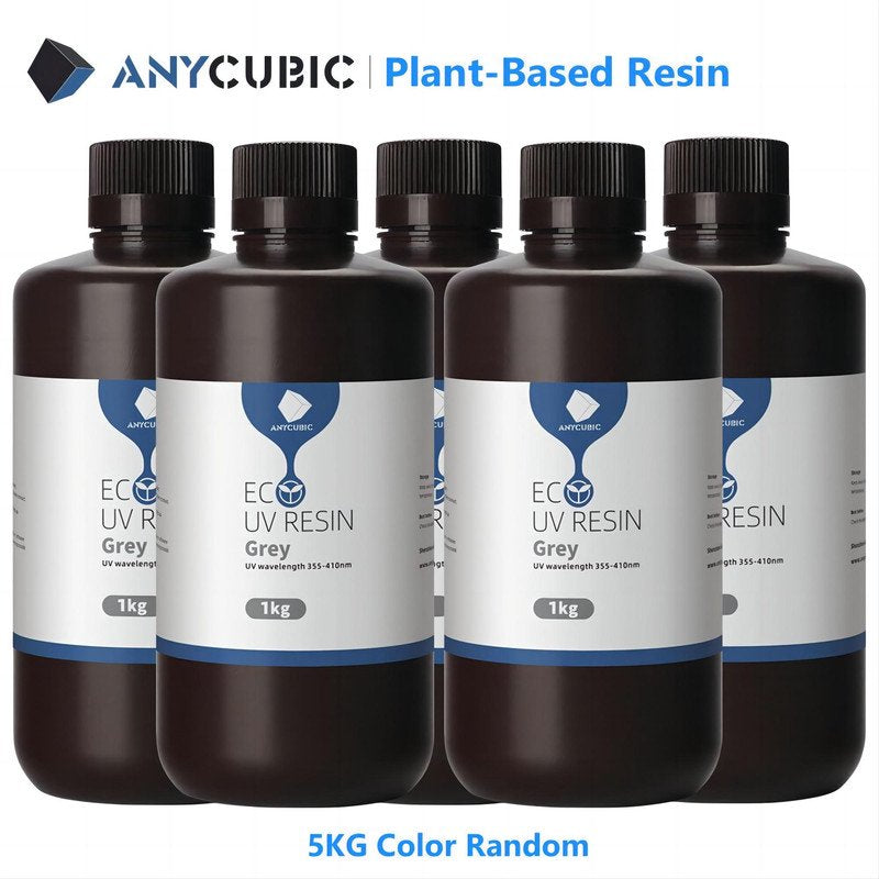 3D Printer Resin with Low Odor and Safety, 405Nm UV Eco Plant-Based Rapid Resin with High Precision and Quick Curing for LCD 3D Printing,500G Grey