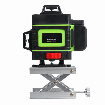 16-Line Strong Green Light 4D Remote Control Laser Level Measure with Wall Attachment Frame