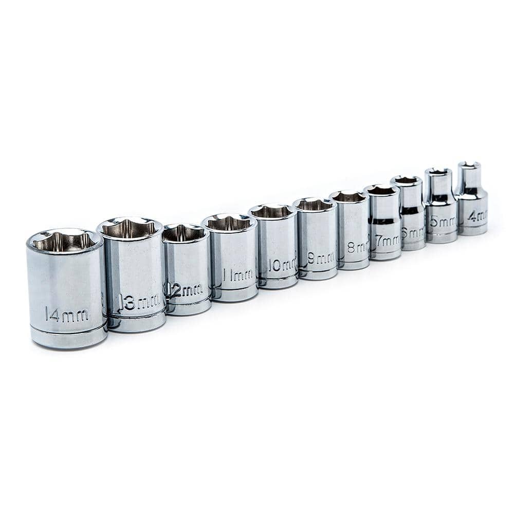 1/4 In. and 3/8 In. Stubby Ratchet and Socket Set (46-Piece)