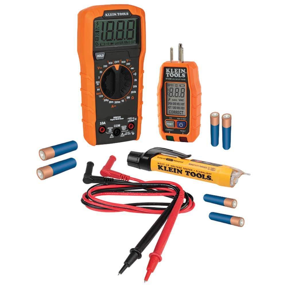 Multi-Meter, Voltage Tester and Outlet Tester Premium Electrical Tool Set