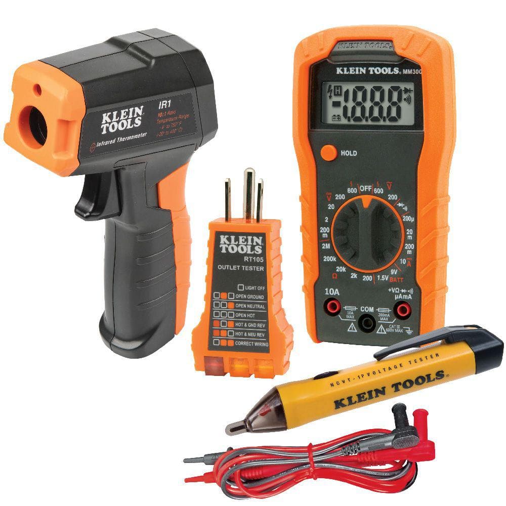 Multi-Meter, Voltage Tester and Outlet Tester Premium Electrical Tool Set