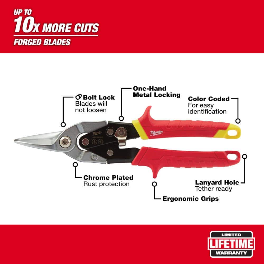 10 In. Straight-Cut Aviation Snips
